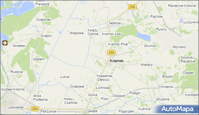 mapa Dębicz gmina Kramsk, Dębicz gmina Kramsk na mapie Targeo