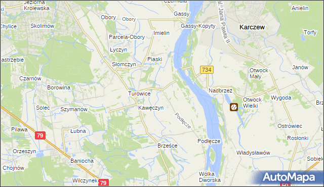 mapa Dębówka gmina Konstancin-Jeziorna, Dębówka gmina Konstancin-Jeziorna na mapie Targeo