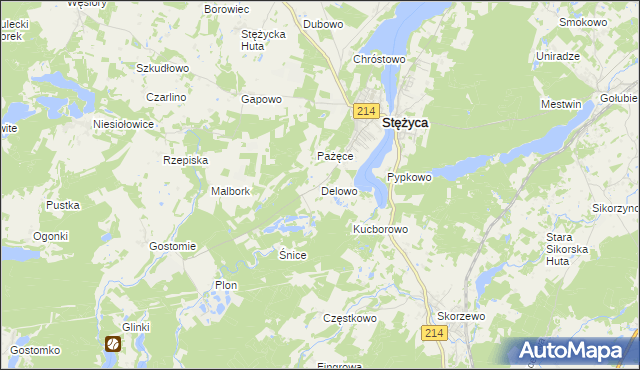 mapa Delowo, Delowo na mapie Targeo