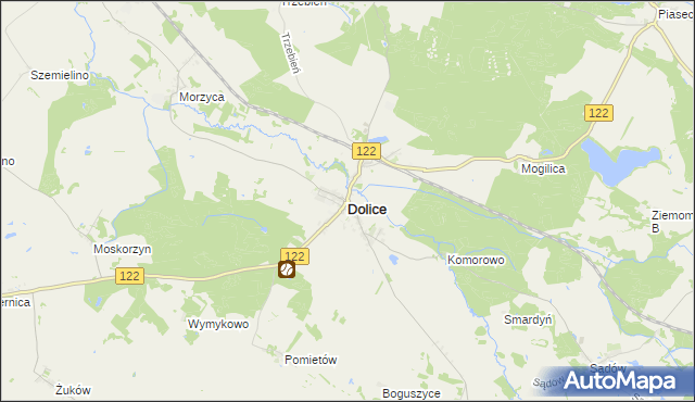 mapa Dolice powiat stargardzki, Dolice powiat stargardzki na mapie Targeo