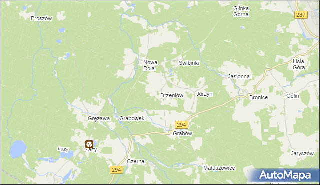 mapa Drzeniów gmina Tuplice, Drzeniów gmina Tuplice na mapie Targeo