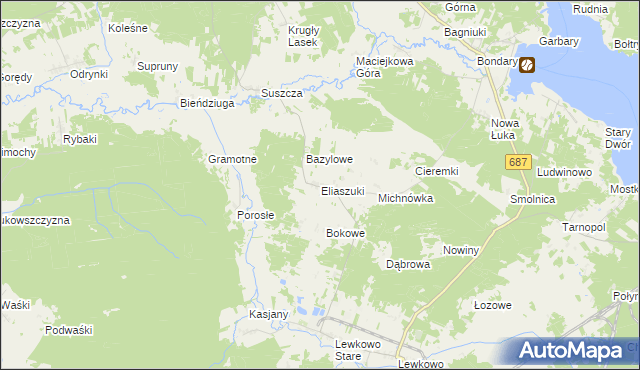 mapa Eliaszuki, Eliaszuki na mapie Targeo