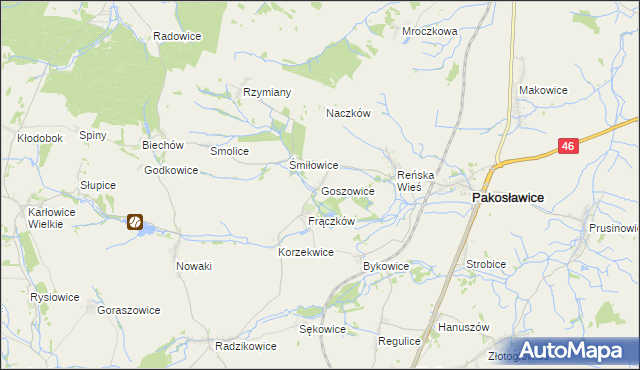 mapa Goszowice, Goszowice na mapie Targeo