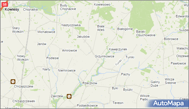 mapa Grzymkowice, Grzymkowice na mapie Targeo