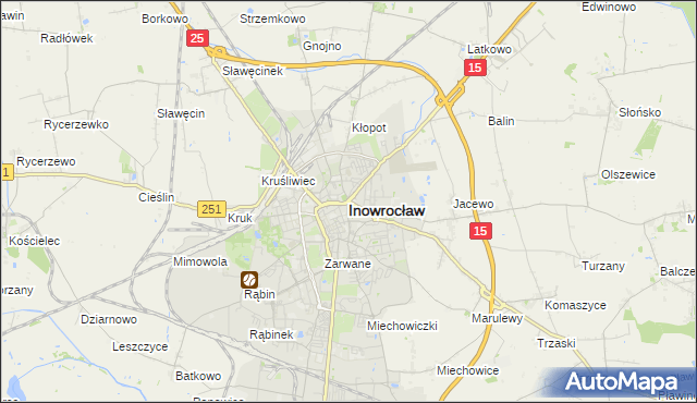 mapa Inowrocławia, Inowrocław na mapie Targeo