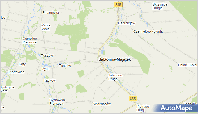 mapa Jabłonna-Majątek, Jabłonna-Majątek na mapie Targeo