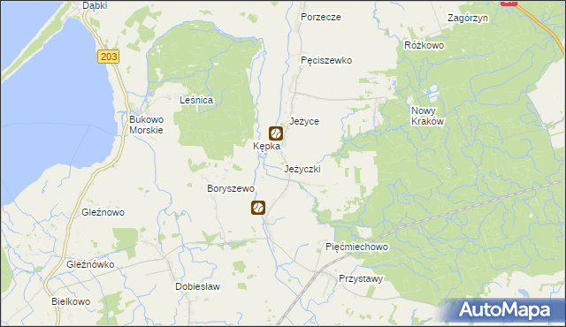 mapa Jeżyczki, Jeżyczki na mapie Targeo