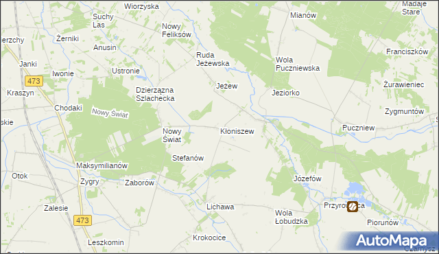 mapa Kłoniszew, Kłoniszew na mapie Targeo