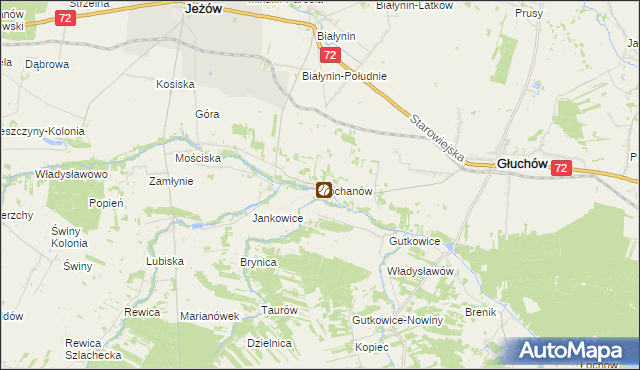 mapa Kochanów gmina Głuchów, Kochanów gmina Głuchów na mapie Targeo