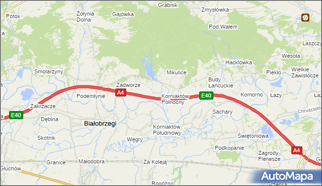 mapa Korniaktów Północny, Korniaktów Północny na mapie Targeo