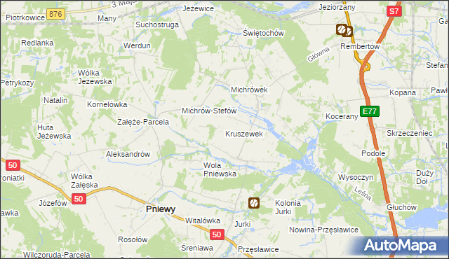 mapa Kruszewek, Kruszewek na mapie Targeo