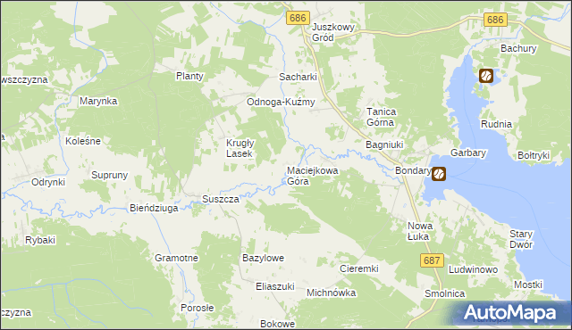 mapa Maciejkowa Góra, Maciejkowa Góra na mapie Targeo