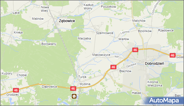 mapa Makowczyce, Makowczyce na mapie Targeo