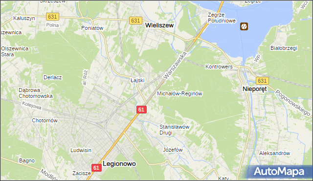 mapa Michałów-Reginów, Michałów-Reginów na mapie Targeo