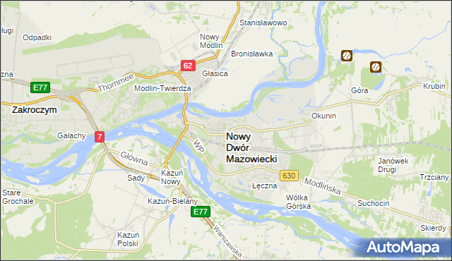 mapa Nowy Dwór Mazowiecki, Nowy Dwór Mazowiecki na mapie Targeo