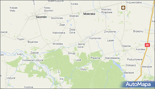 mapa Orzechowiec, Orzechowiec na mapie Targeo