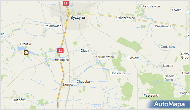 mapa Paruszowice, Paruszowice na mapie Targeo