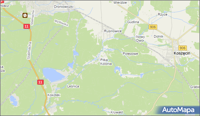 mapa Piłka Kolonia, Piłka Kolonia na mapie Targeo