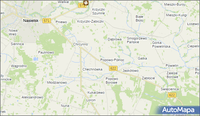 mapa Popowo-Północ, Popowo-Północ na mapie Targeo