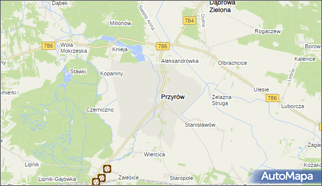 mapa Przyrów, Przyrów na mapie Targeo