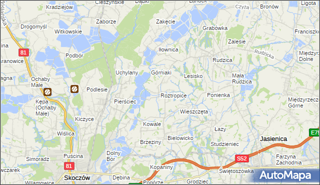 mapa Roztropice, Roztropice na mapie Targeo