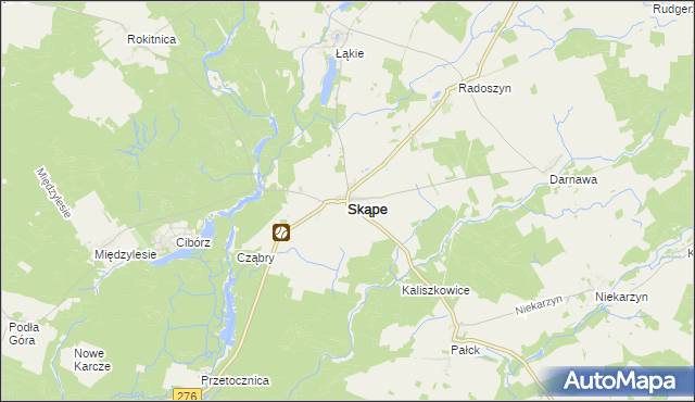 mapa Skąpe powiat świebodziński, Skąpe powiat świebodziński na mapie Targeo