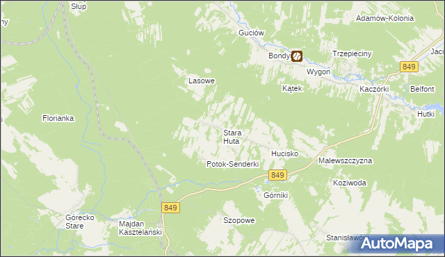 mapa Stara Huta gmina Krasnobród, Stara Huta gmina Krasnobród na mapie Targeo