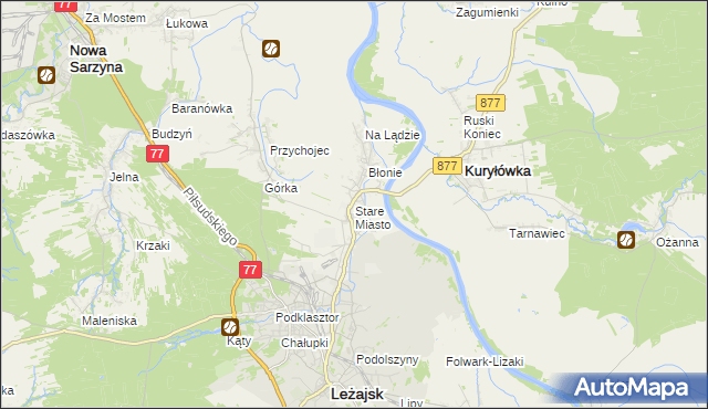 mapa Stare Miasto gmina Leżajsk, Stare Miasto gmina Leżajsk na mapie Targeo