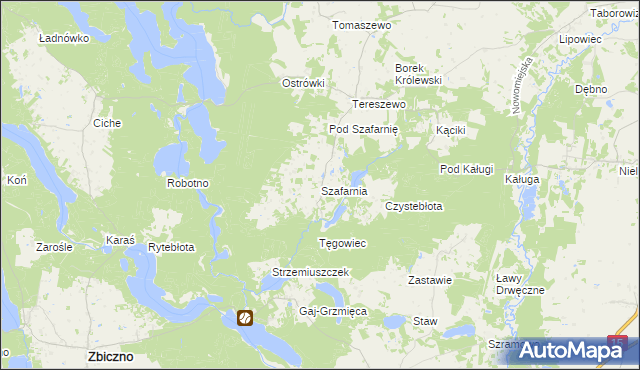 mapa Szafarnia gmina Kurzętnik, Szafarnia gmina Kurzętnik na mapie Targeo