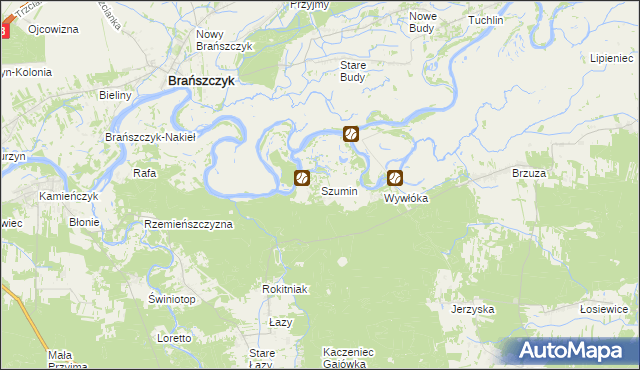 mapa Szumin gmina Łochów, Szumin gmina Łochów na mapie Targeo