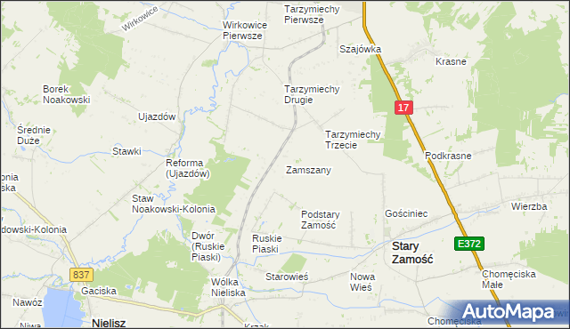 mapa Zamszany, Zamszany na mapie Targeo