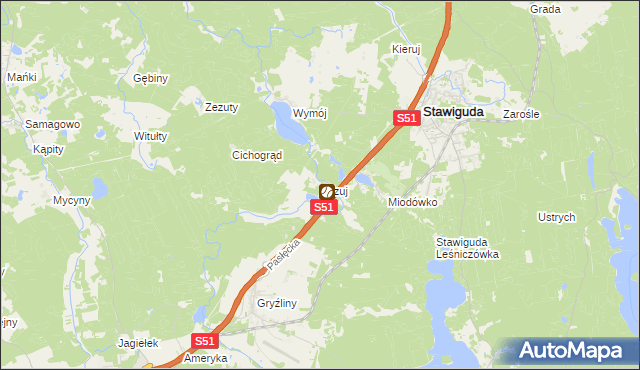 mapa Zezuj, Zezuj na mapie Targeo