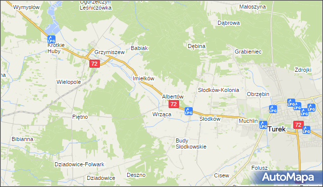 mapa Albertów gmina Turek, Albertów gmina Turek na mapie Targeo