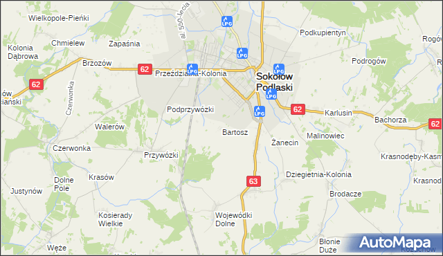 mapa Bartosz, Bartosz na mapie Targeo