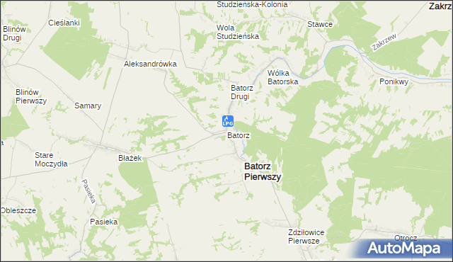 mapa Batorz, Batorz na mapie Targeo