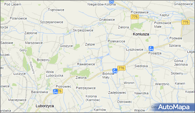 mapa Biórków Wielki, Biórków Wielki na mapie Targeo