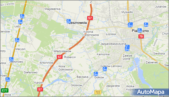 mapa Bobrowiec gmina Piaseczno, Bobrowiec gmina Piaseczno na mapie Targeo