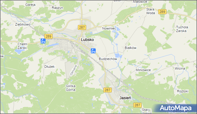 mapa Budziechów, Budziechów na mapie Targeo