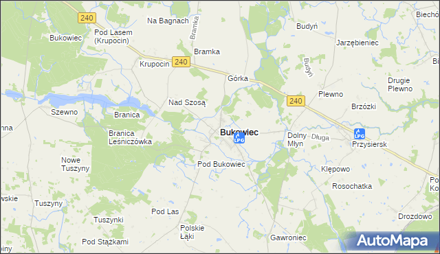 mapa Bukowiec powiat świecki, Bukowiec powiat świecki na mapie Targeo