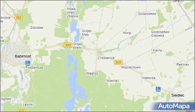 mapa Chobienice, Chobienice na mapie Targeo