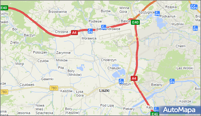 mapa Cholerzyn, Cholerzyn na mapie Targeo