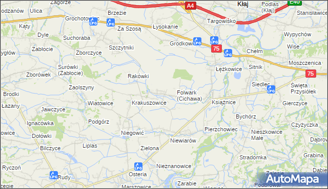 mapa Cichawa, Cichawa na mapie Targeo