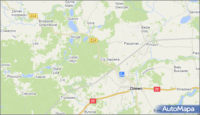 mapa Cis Gajówka, Cis Gajówka na mapie Targeo