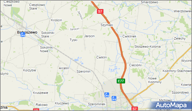 mapa Ćwiklin, Ćwiklin na mapie Targeo