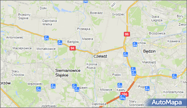 mapa Czeladź, Czeladź na mapie Targeo