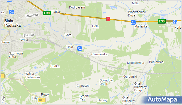 mapa Czosnówka, Czosnówka na mapie Targeo