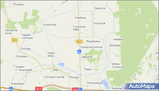 mapa Czułczyce-Kolonia, Czułczyce-Kolonia na mapie Targeo