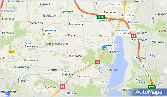 mapa Dąbie Chrobakowe, Dąbie Chrobakowe na mapie Targeo