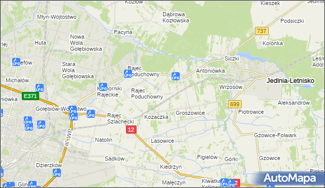mapa Dawidów gmina Jedlnia-Letnisko, Dawidów gmina Jedlnia-Letnisko na mapie Targeo
