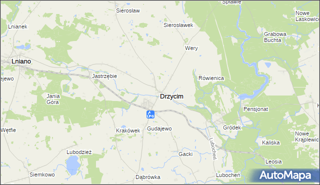 mapa Drzycim, Drzycim na mapie Targeo